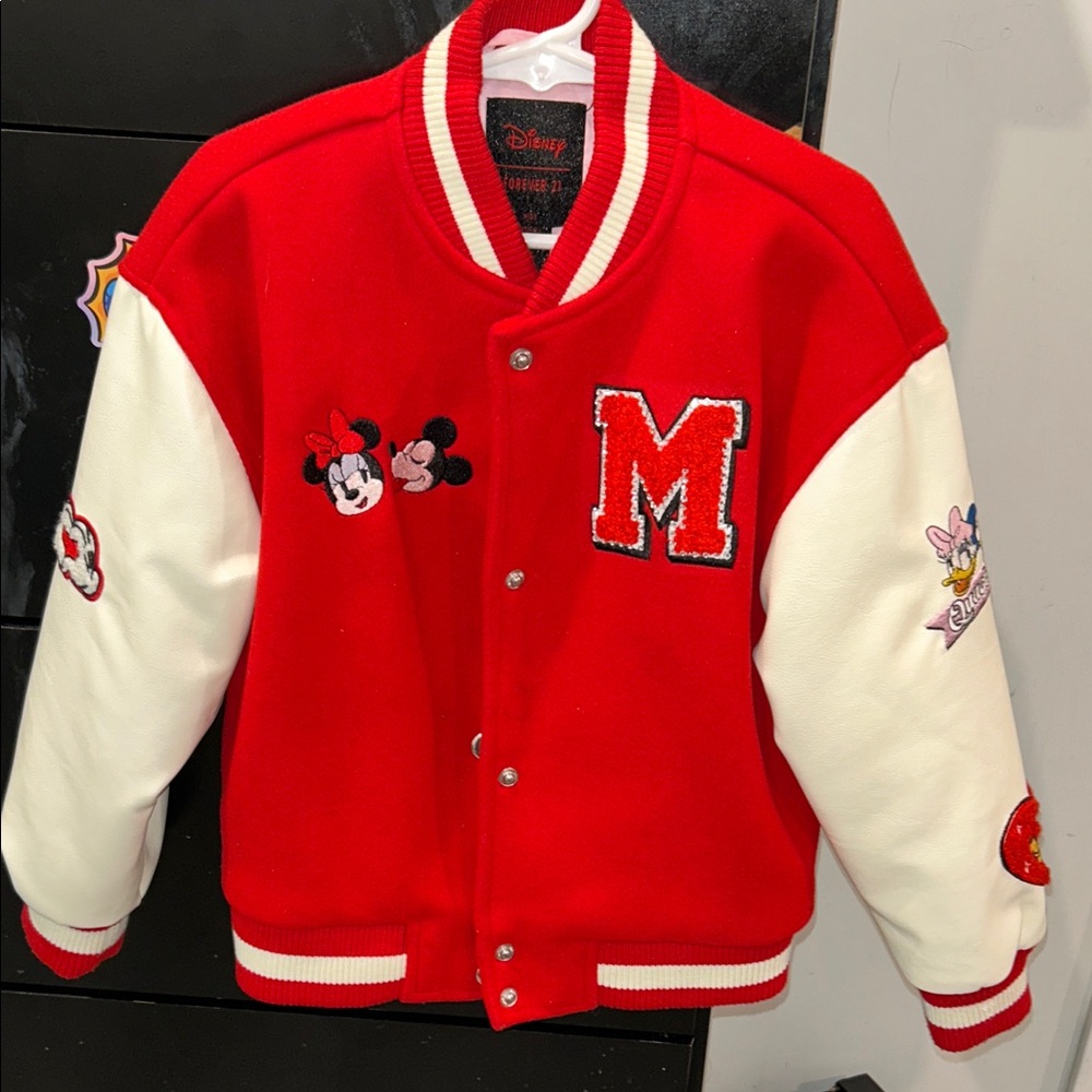 Disney Red and White Character Embroidered Jacket
